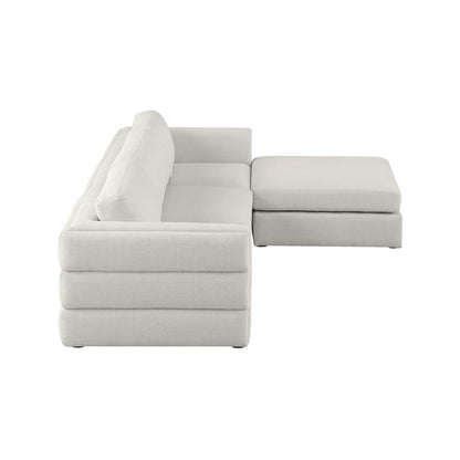Beckham Beige Durable Linen Textured Fabric Modular Sectional