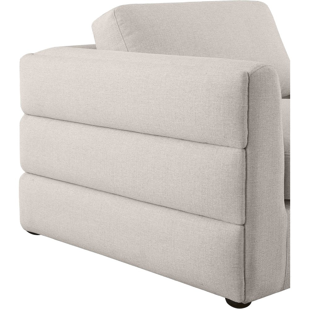 Beckham Beige Durable Linen Textured Fabric Modular Sectional