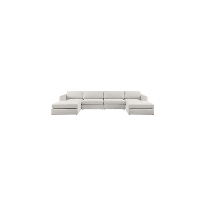 Beckham Beige Durable Linen Textured Fabric Modular Sectional