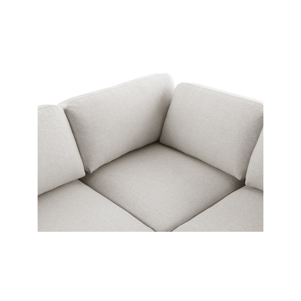 Beckham Beige Durable Linen Textured Fabric Modular Sectional