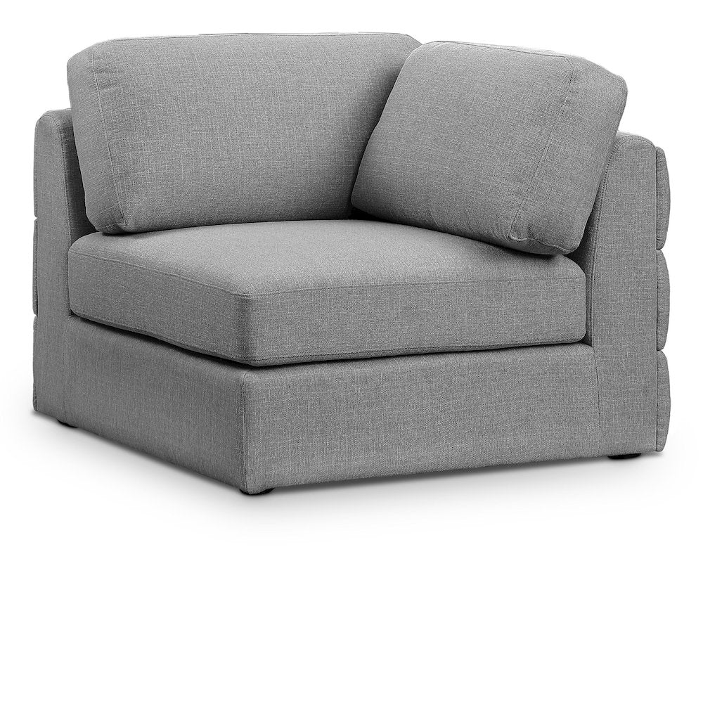 Beckham Grey Durable Linen Textured Fabric Corner