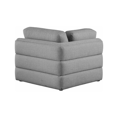 Beckham Grey Durable Linen Textured Fabric Corner