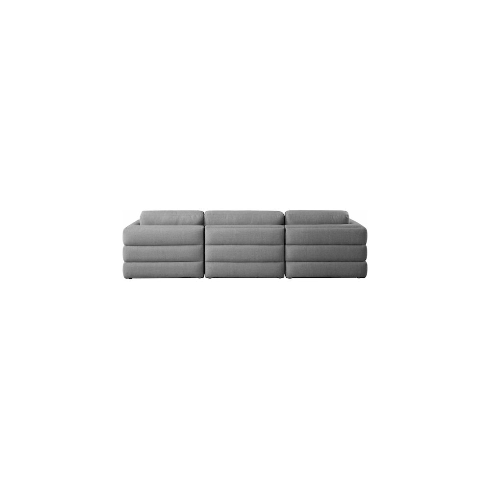 Beckham Grey Durable Linen Textured Fabric Modular Sofa