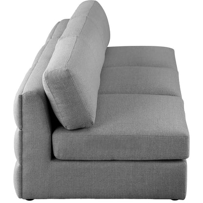 Beckham Grey Durable Linen Textured Fabric Modular Sofa