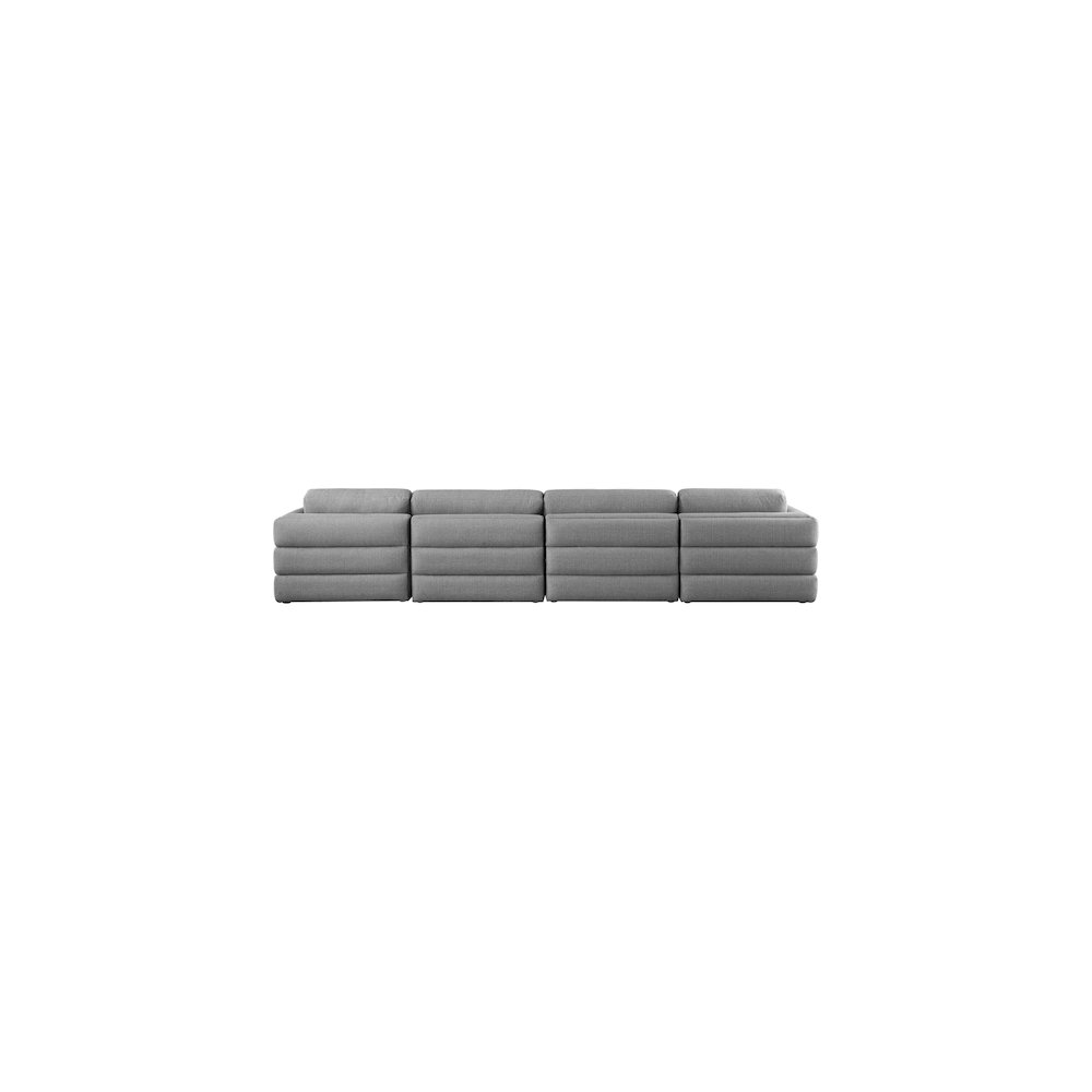 Beckham Grey Durable Linen Textured Fabric Modular Sofa