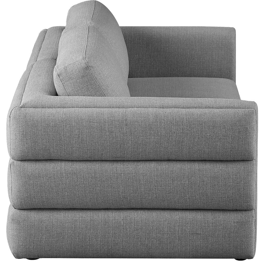 Beckham Grey Durable Linen Textured Fabric Modular Sofa