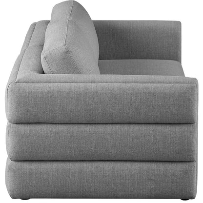 Beckham Grey Durable Linen Textured Fabric Modular Sofa