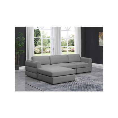 Beckham Grey Durable Linen Textured Fabric Modular Sectional
