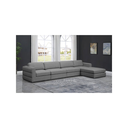 Beckham Grey Durable Linen Textured Fabric Modular Sectional