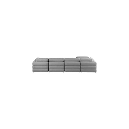 Beckham Grey Durable Linen Textured Fabric Modular Sectional