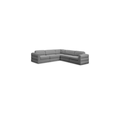 Beckham Grey Durable Linen Textured Fabric Modular Sectional