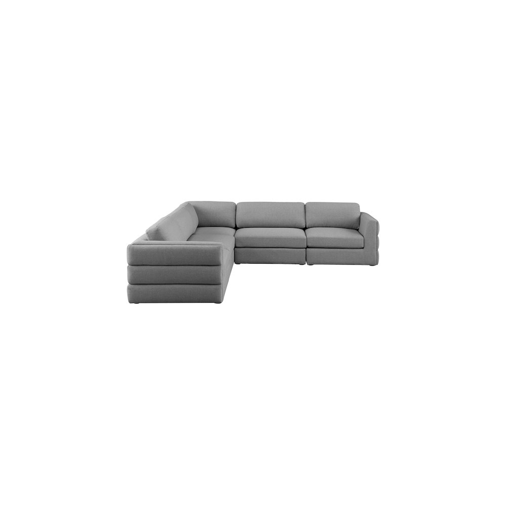 Beckham Grey Durable Linen Textured Fabric Modular Sectional