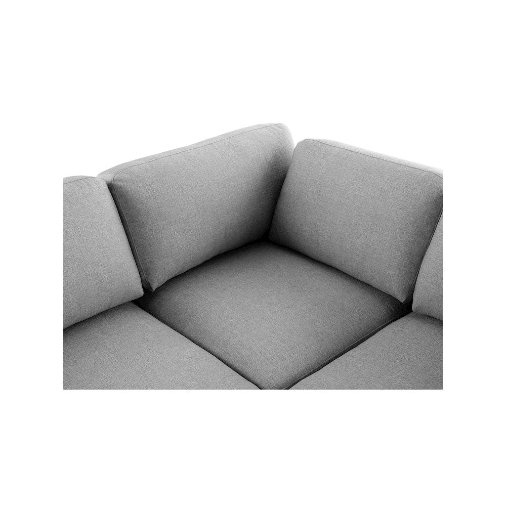 Beckham Grey Durable Linen Textured Fabric Modular Sectional