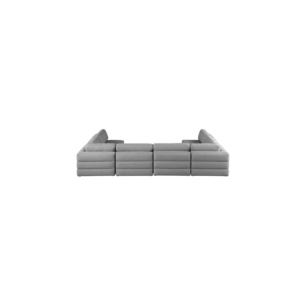 Beckham Grey Durable Linen Textured Fabric Modular Sectional