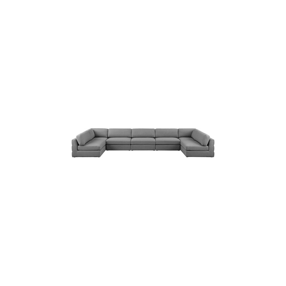 Beckham Grey Durable Linen Textured Fabric Modular Sectional