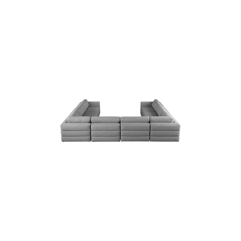 Beckham Grey Durable Linen Textured Fabric Modular Sectional
