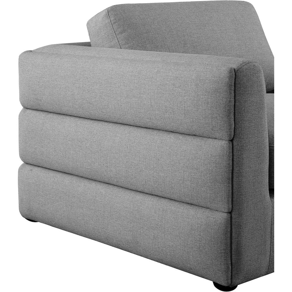 Beckham Grey Durable Linen Textured Fabric Modular Sectional