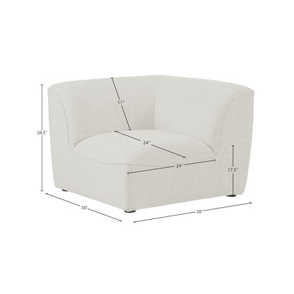 Miramar Cream Durable Linen Textured Corner