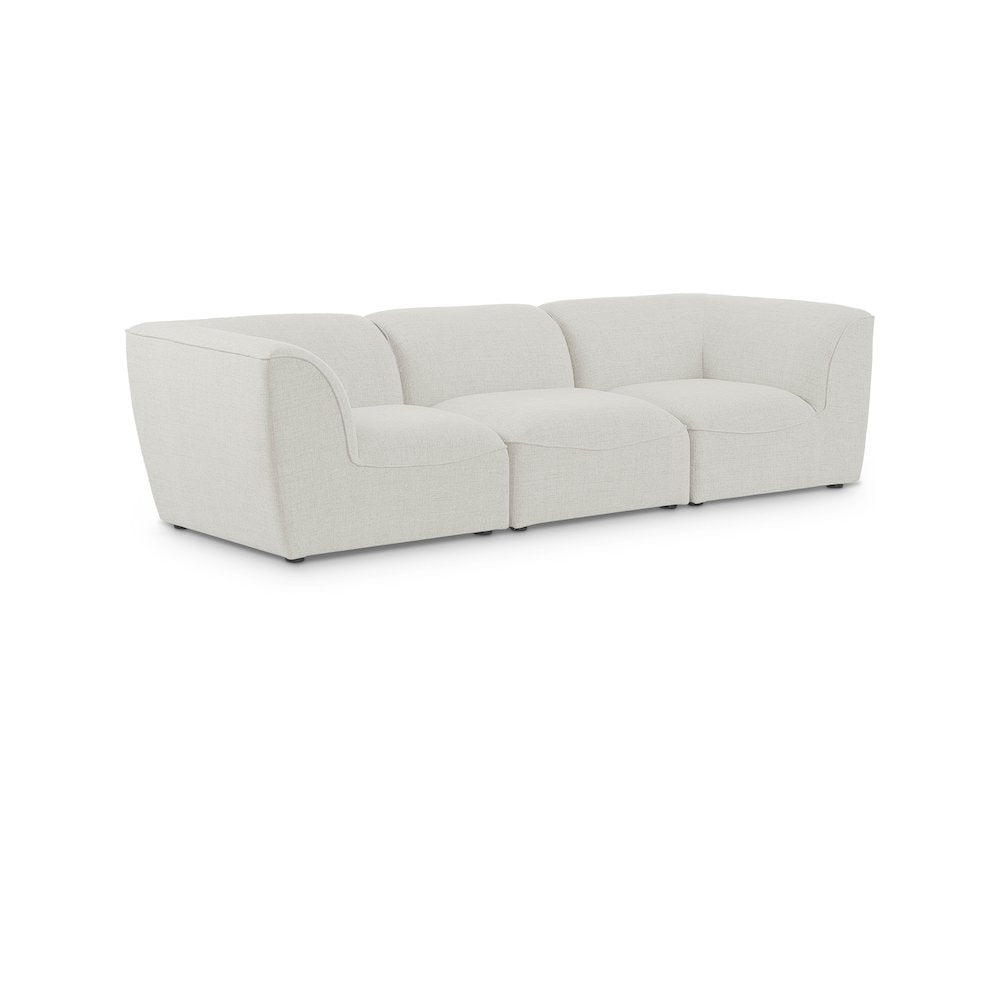 Miramar Cream Durable Linen Textured Modular Sofa