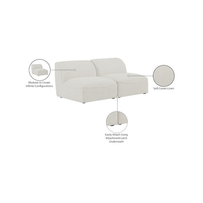 Miramar Cream Durable Linen Textured Modular Sofa
