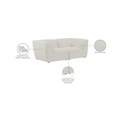 Miramar Cream Durable Linen Textured Modular Sofa