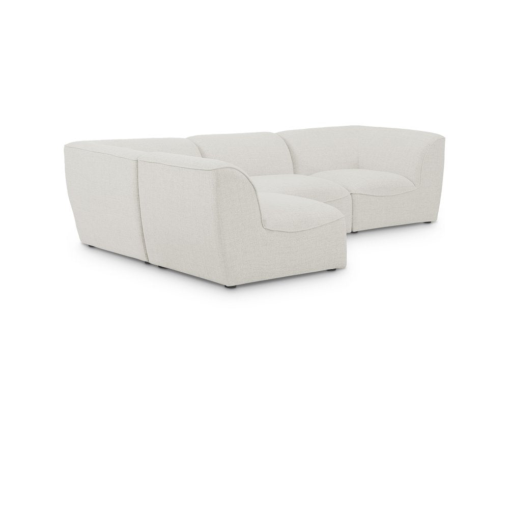 Miramar Cream Durable Linen Textured Modular Sectional
