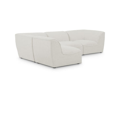 Miramar Cream Durable Linen Textured Modular Sectional