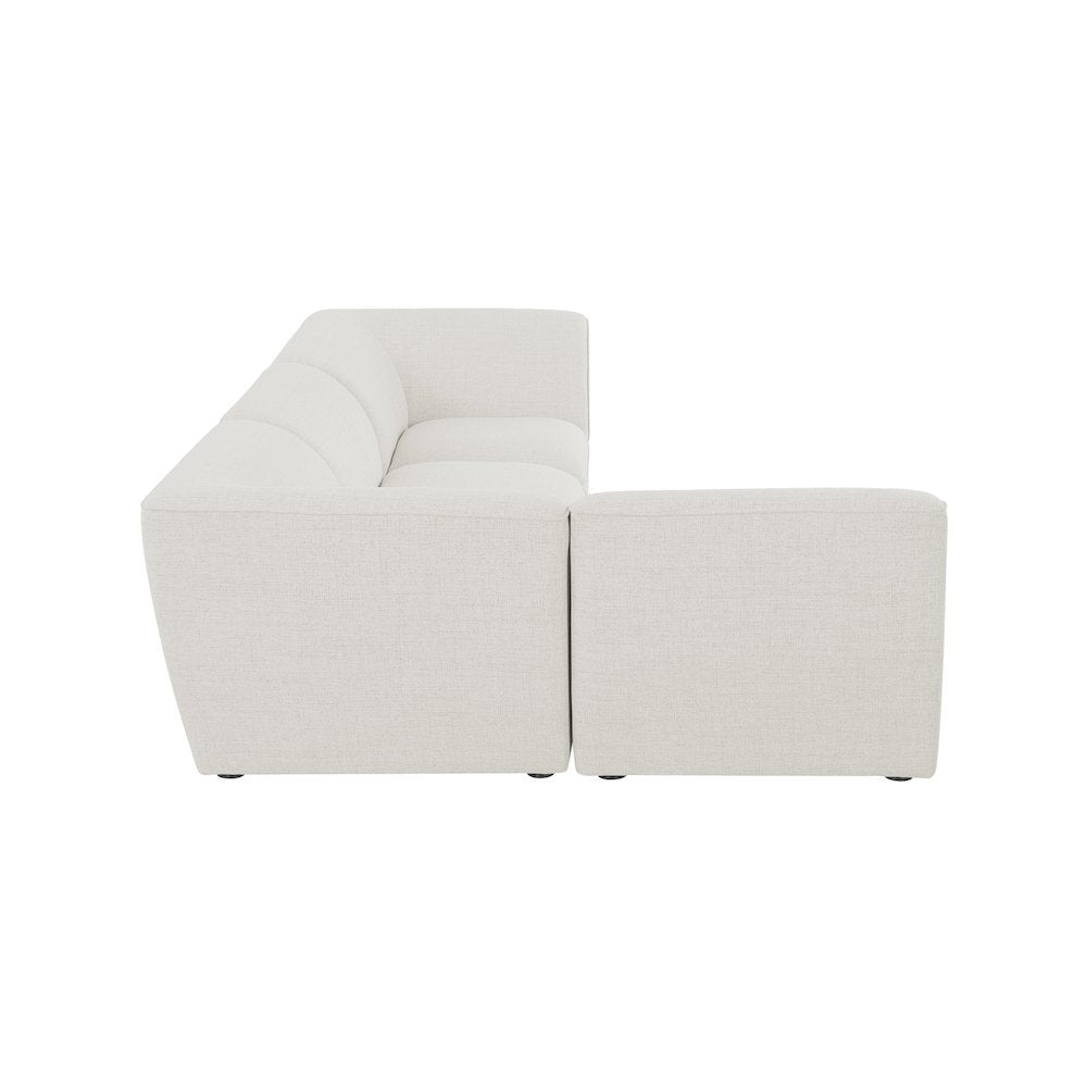 Miramar Cream Durable Linen Textured Modular Sectional