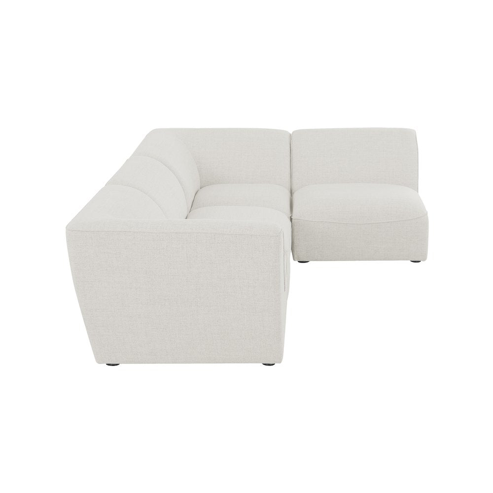 Miramar Cream Durable Linen Textured Modular Sectional