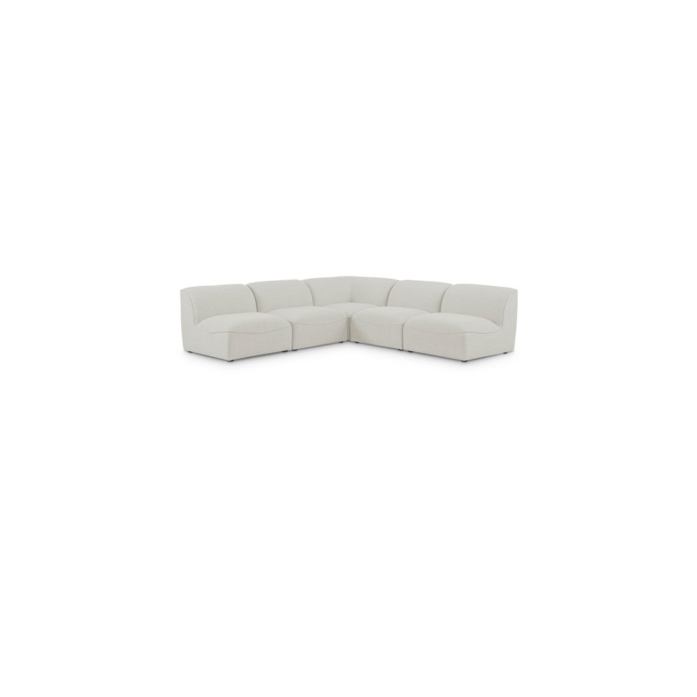 Miramar Cream Durable Linen Textured Modular Sectional