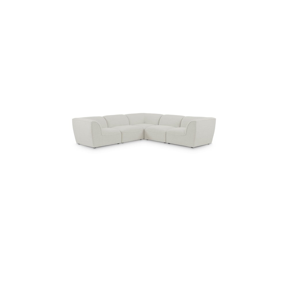 Miramar Cream Durable Linen Textured Modular Sectional