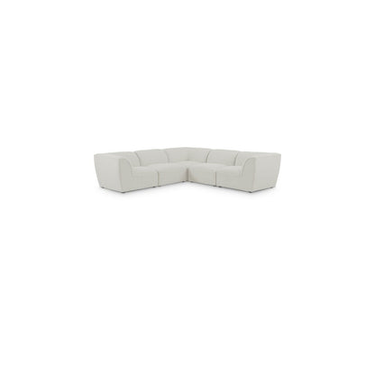 Miramar Cream Durable Linen Textured Modular Sectional