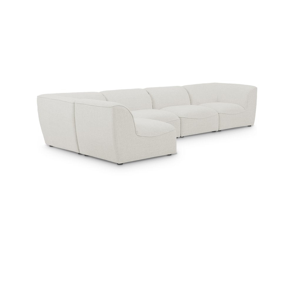 Miramar Cream Durable Linen Textured Modular Sectional