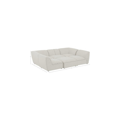 Miramar Cream Durable Linen Textured Modular Sectional