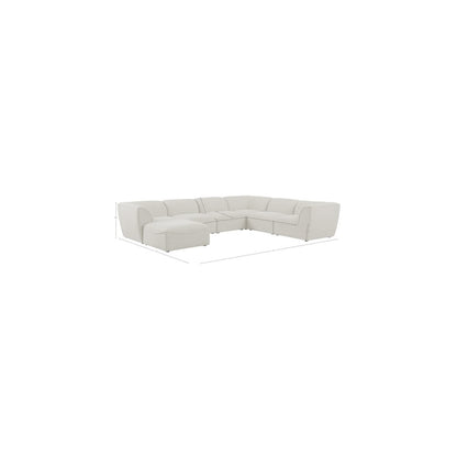 Miramar Cream Durable Linen Textured Modular Sectional