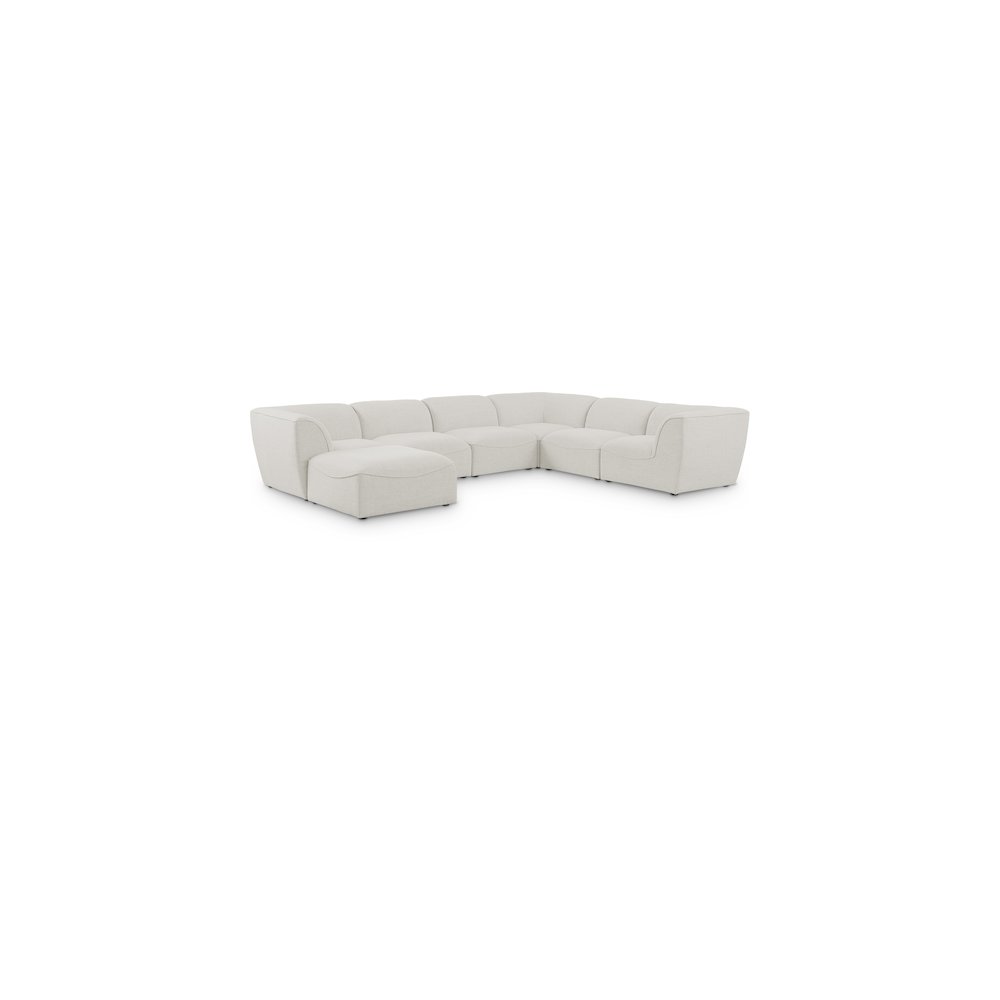 Miramar Cream Durable Linen Textured Modular Sectional