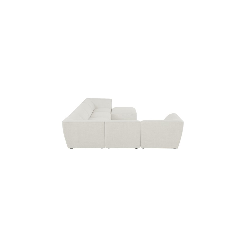 Miramar Cream Durable Linen Textured Modular Sectional