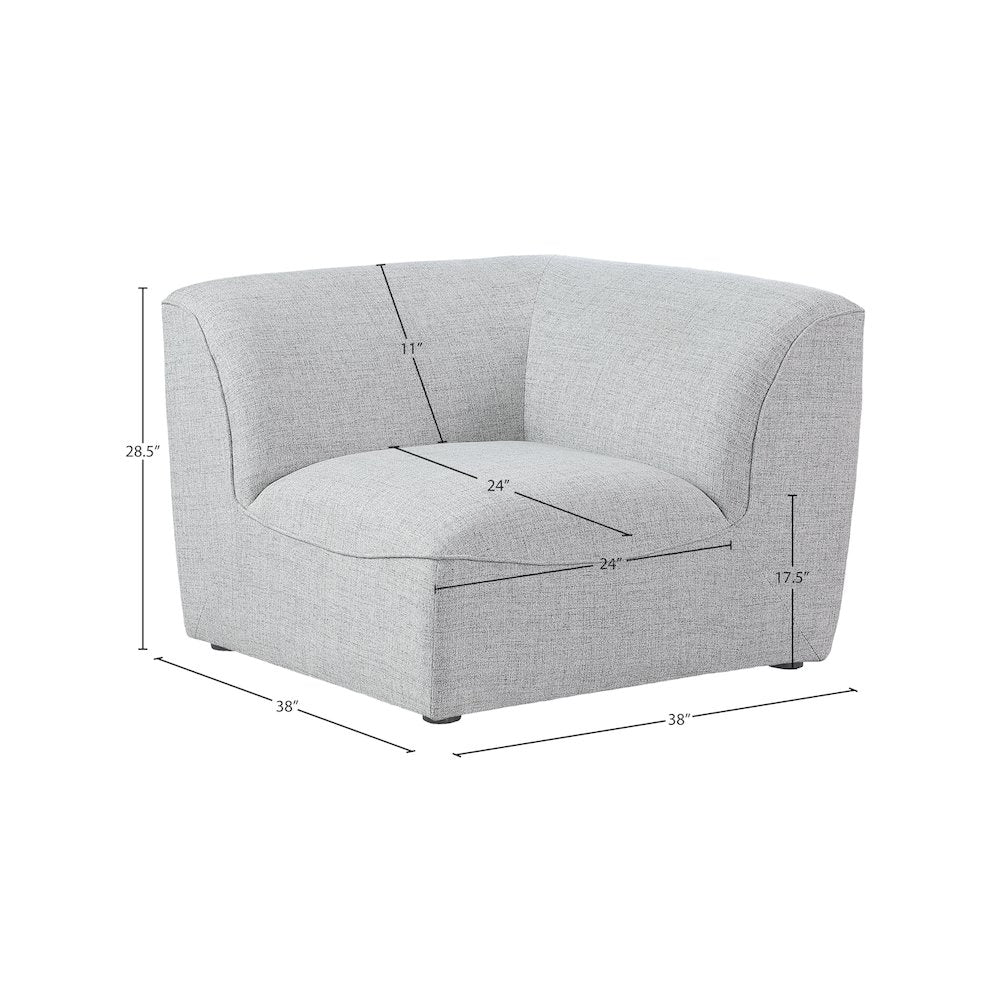 Miramar Grey Durable Linen Textured Corner