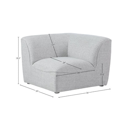 Miramar Grey Durable Linen Textured Corner