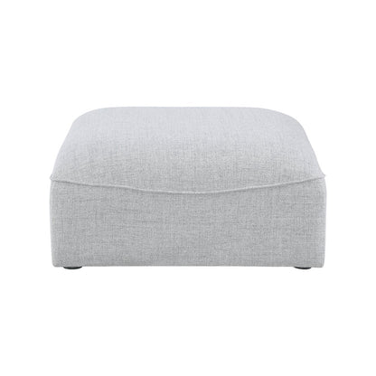 Miramar Grey Durable Linen Textured Ottoman