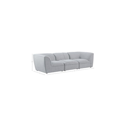 Miramar Grey Durable Linen Textured Modular Sofa