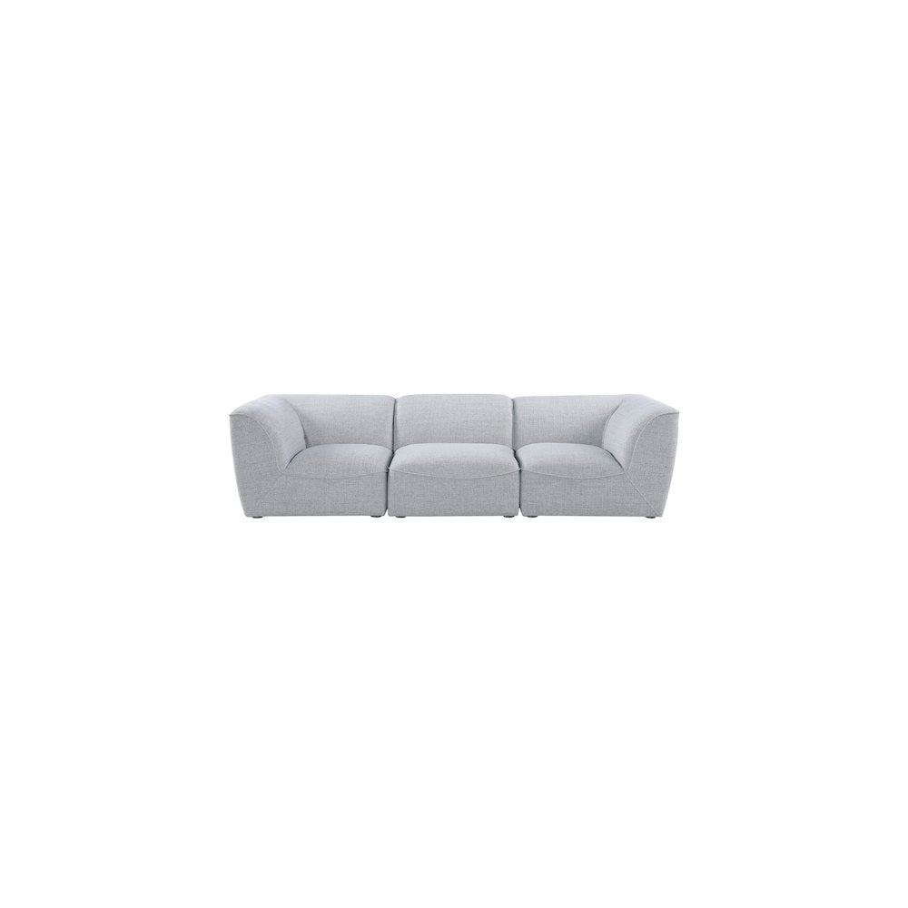 Miramar Grey Durable Linen Textured Modular Sofa