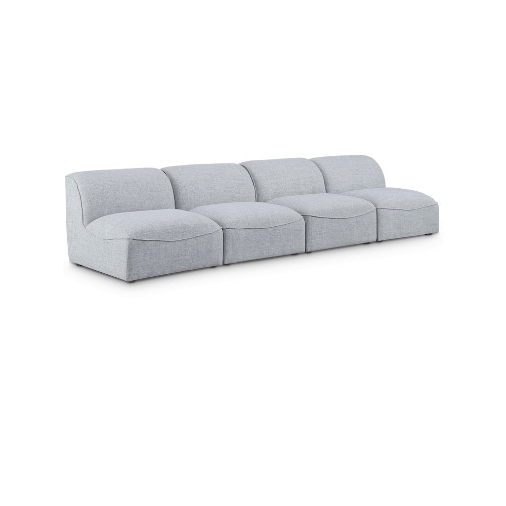 Miramar Grey Durable Linen Textured Modular Sofa