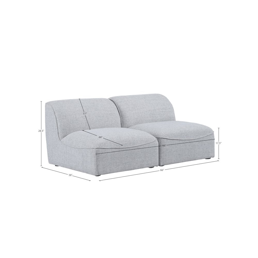 Miramar Grey Durable Linen Textured Modular Sofa