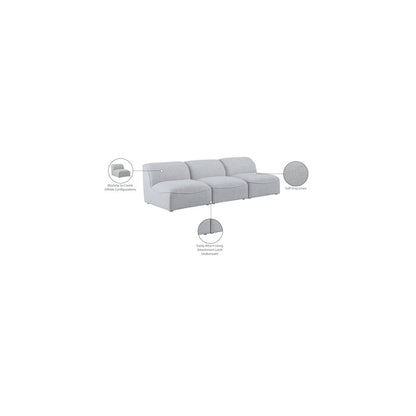 Miramar Grey Durable Linen Textured Modular Sofa