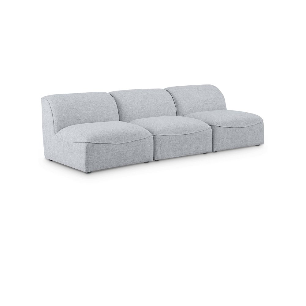 Miramar Grey Durable Linen Textured Modular Sofa
