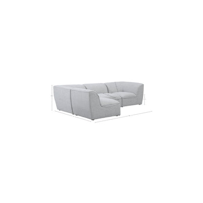 Miramar Grey Durable Linen Textured Modular Sectional