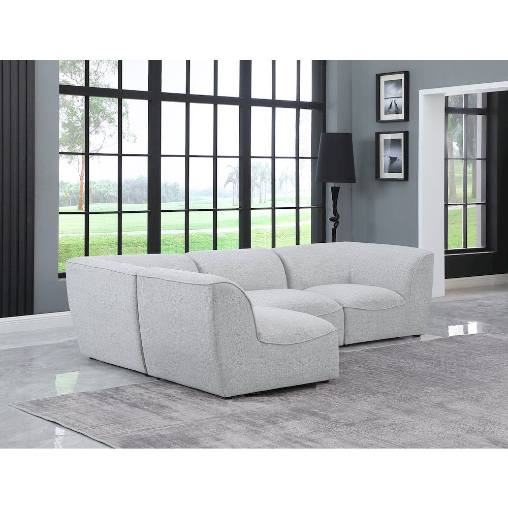 Miramar Grey Durable Linen Textured Modular Sectional