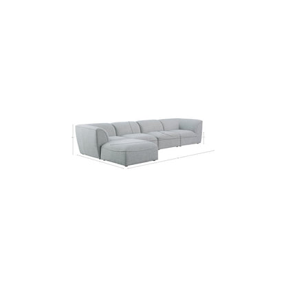 Miramar Grey Durable Linen Textured Modular Sectional