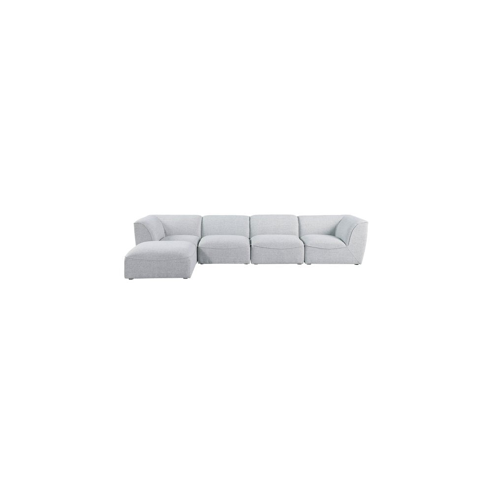 Miramar Grey Durable Linen Textured Modular Sectional